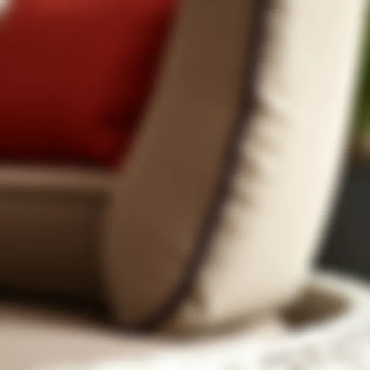 Durable Materials of Patio Circle Couch Close-up of durable fabric on a patio circle couch