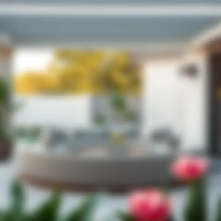 Stylish Integration of Circle Couch in Patio Design Stylish patio layout featuring a circle couch