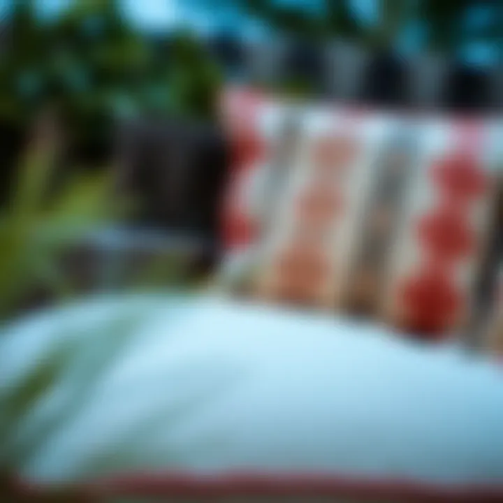 Close-up of durable materials used for patio cushions