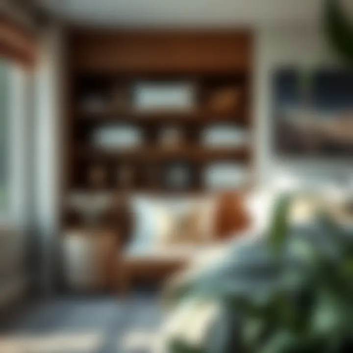 Creative integration of pillow storage in a cozy bedroom