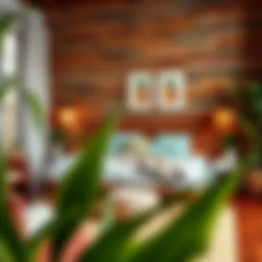 Cozy bedroom with pineapple accent pieces