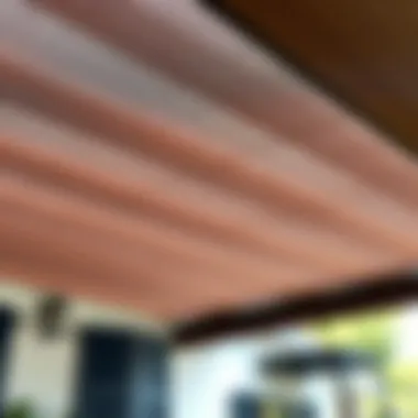 Close-up of sunshade materials showcasing quality