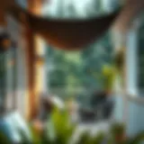 Stylish porch sunshade enhancing outdoor space