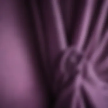 Close-up of textured purple fabric used for window shades