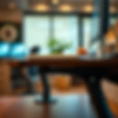 Close-up of ergonomic features on a Realspace desk