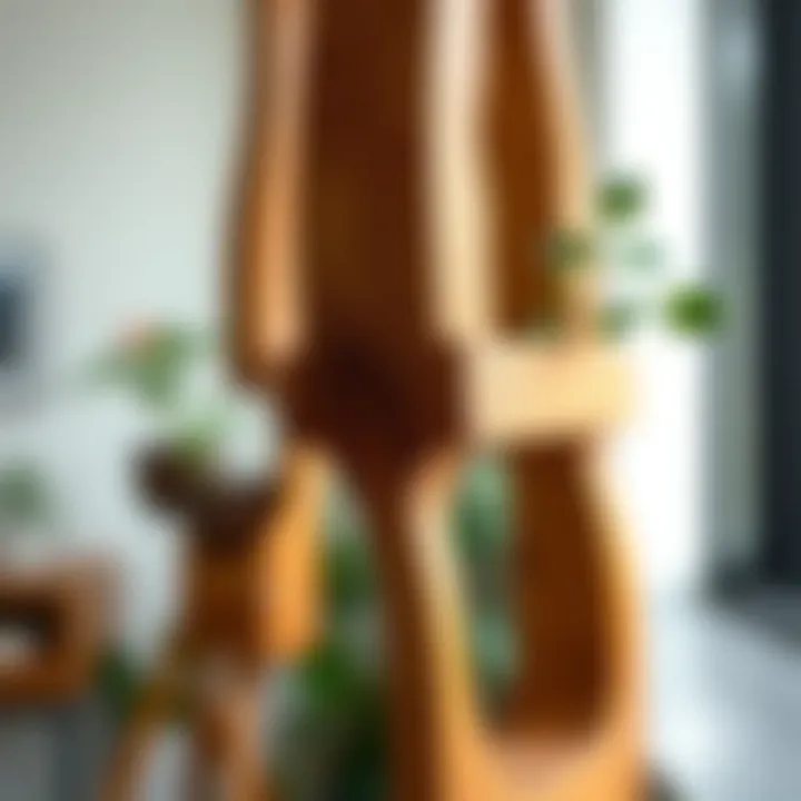 Detail of Wood Craftsmanship Close-up of the craftsmanship of a wood plant stand