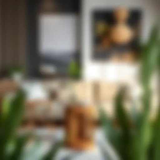 Stylish Plant Stand in Living Room Stylish rectangular wood plant stand in modern living room