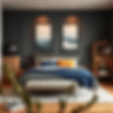 Stylish decor pairings with the Sagstua bed frame in a contemporary bedroom