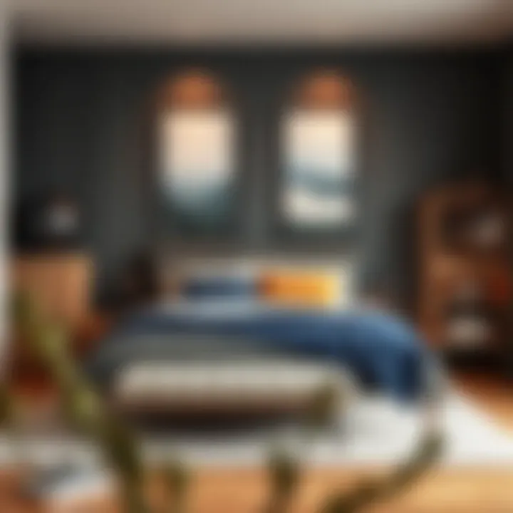 Stylish decor pairings with the Sagstua bed frame in a contemporary bedroom