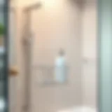 Elegant metal shampoo caddy in a modern shower