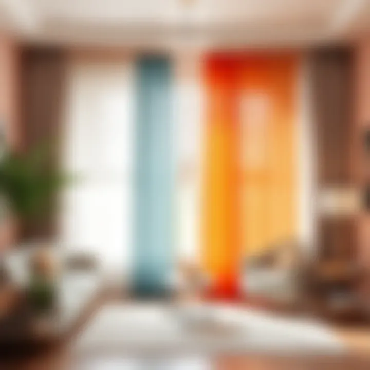Chic Color Palette of Sheer Curtains Beautiful color palette of sheer curtains displayed in a chic interior