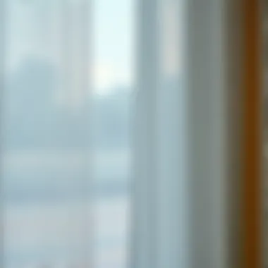 Close-Up of Sheer Curtain Fabric Texture Close-up of fabric texture for sheer curtain materials