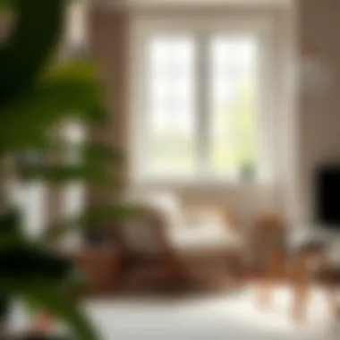 A single cushion chair placed in a cozy reading nook