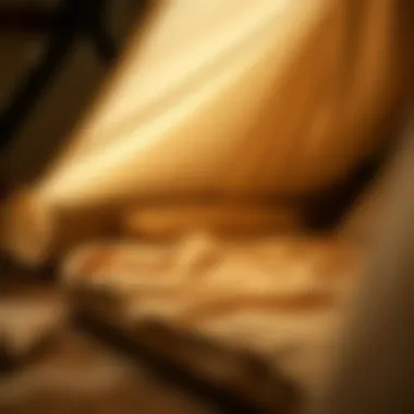 A detailed view of various materials used in sleep tent construction