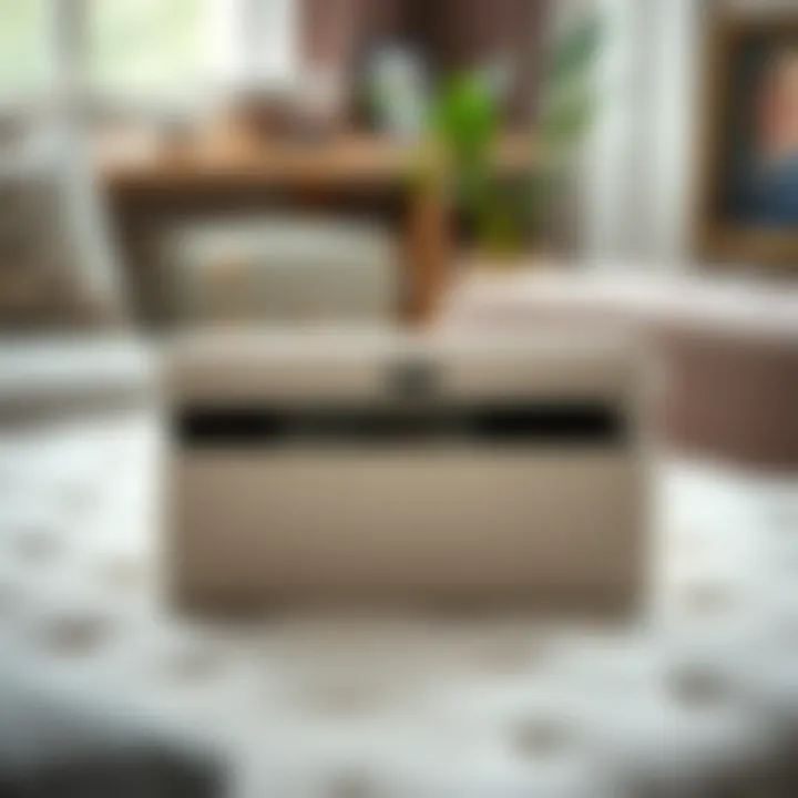 Stylish fabric-covered photo box with a contemporary design