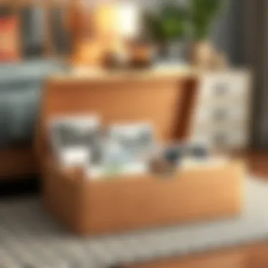 Functional photo storage box with compartments for organization