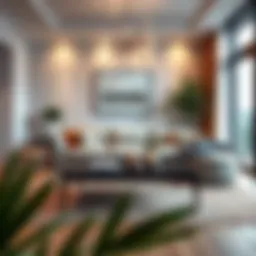 A beautifully designed square boho coffee table in a modern living room setting.