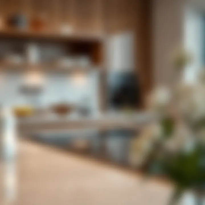 Elegant kitchen setup featuring a standalone cooktop integrated into the design.
