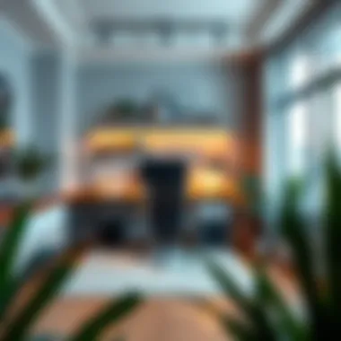 Stylish home office featuring modern decor