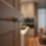 Sleek modern cabinet handles in a contemporary kitchen
