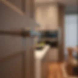 Sleek modern cabinet handles in a contemporary kitchen