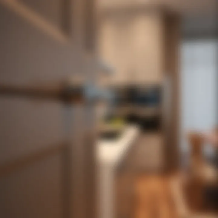 Sleek modern cabinet handles in a contemporary kitchen