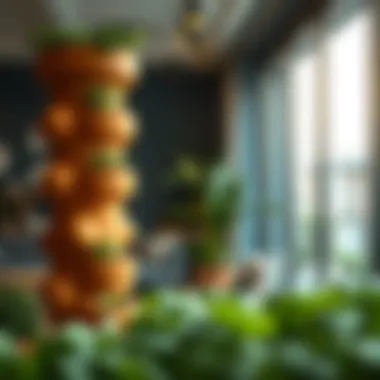 Diagram illustrating the design of a microgreens tower