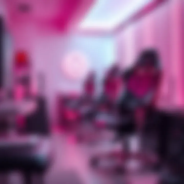 Illustration of color psychology in gaming environments with pink shades