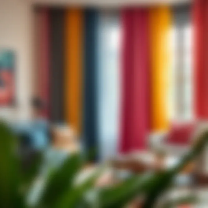 Colorful curtains used for room separation