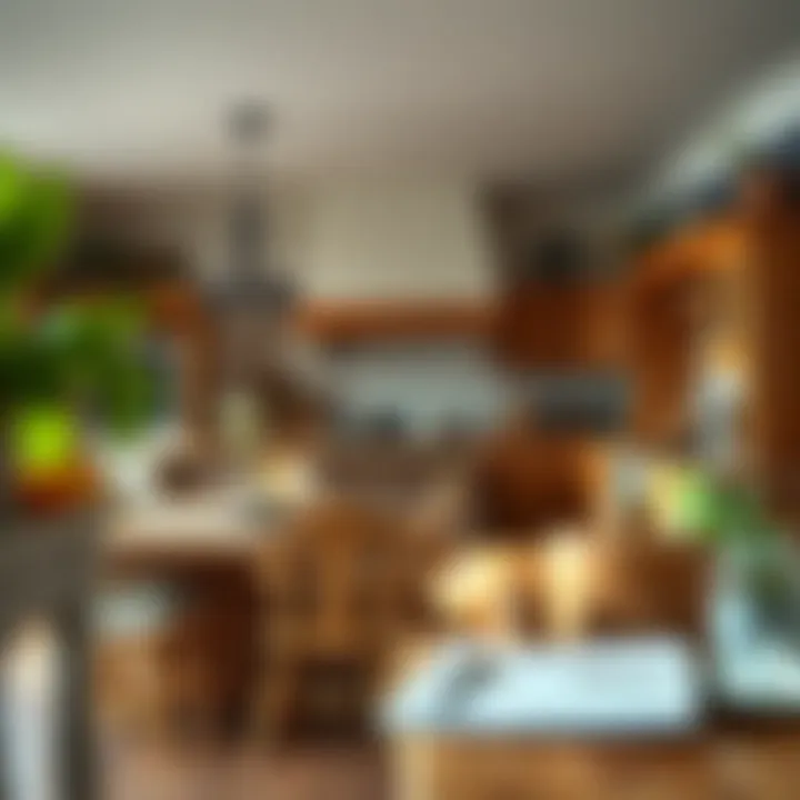 Beautifully arranged country kitchen with wooden furniture