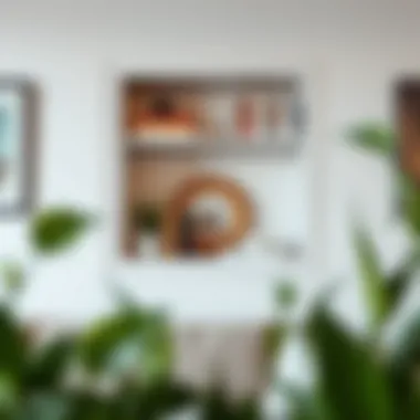 Creative Arrangement in Recessed Wall Shelf Creative arrangement of books and decor in a recessed wall shelf