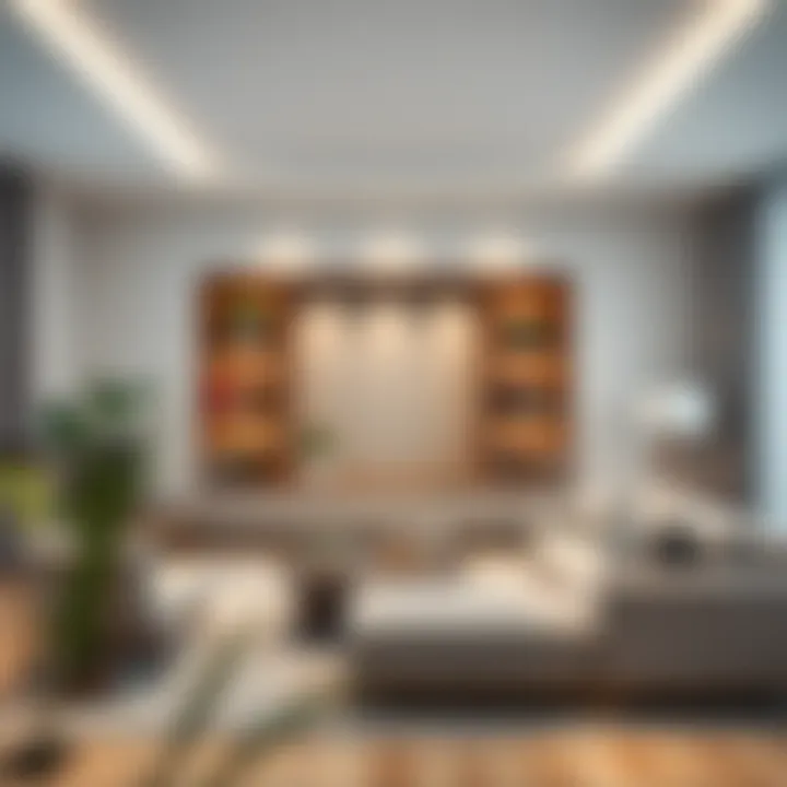 Recessed Bookshelf in Contemporary Living Room Stylish recessed bookshelf integrated into a contemporary living room