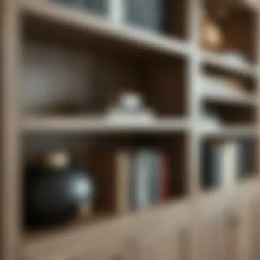 Materials Used in Recessed Wall Bookshelves Close-up view of materials used in recessed wall bookshelves