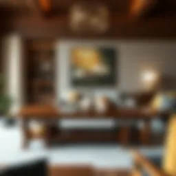 Elegant wooden living room table showcasing craftsmanship