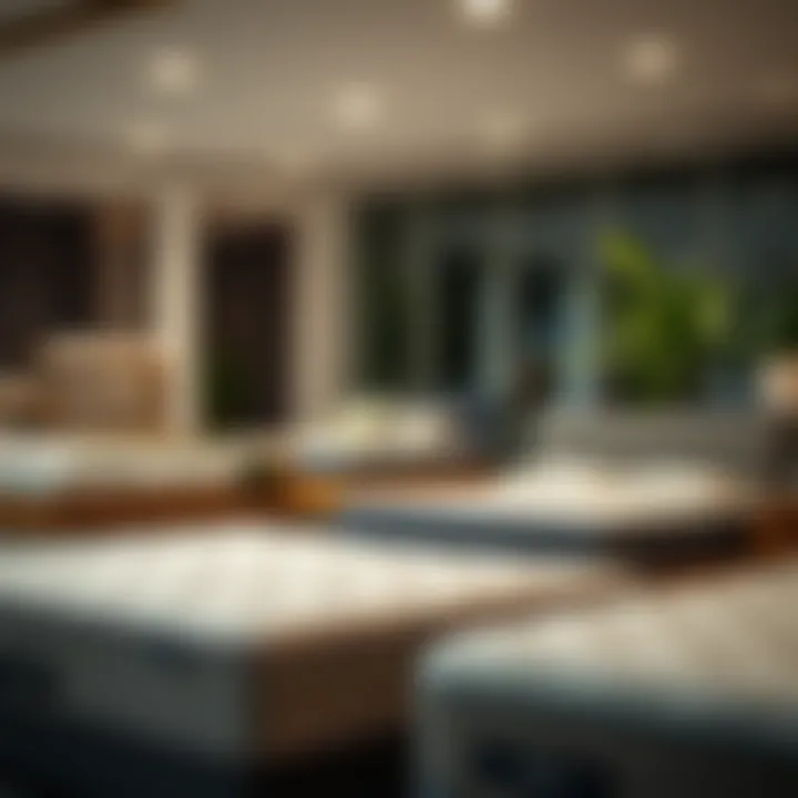 Different types of mattress materials displayed