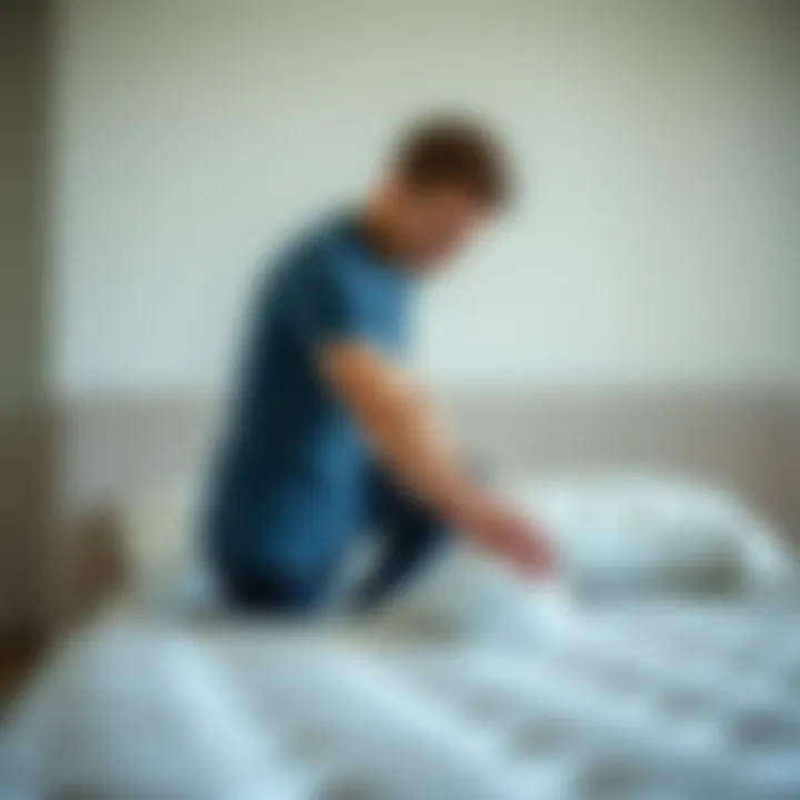 A person testing mattress support and comfort