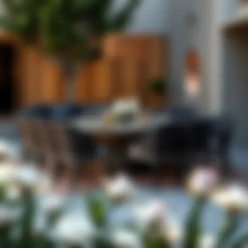 Stylish outdoor dining table set