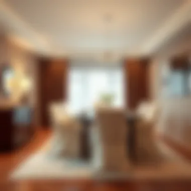 Elegant elastic chair cover enhancing dining room aesthetics