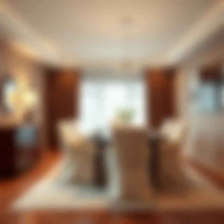 Elegant elastic chair cover enhancing dining room aesthetics