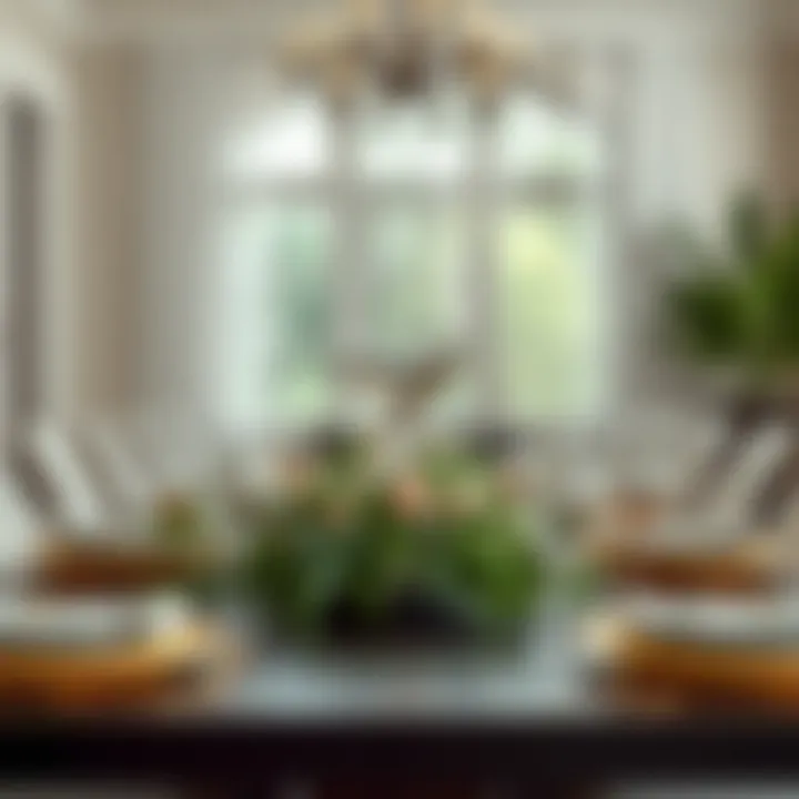 A beautifully arranged dining table featuring extra large goblet glasses as centerpieces