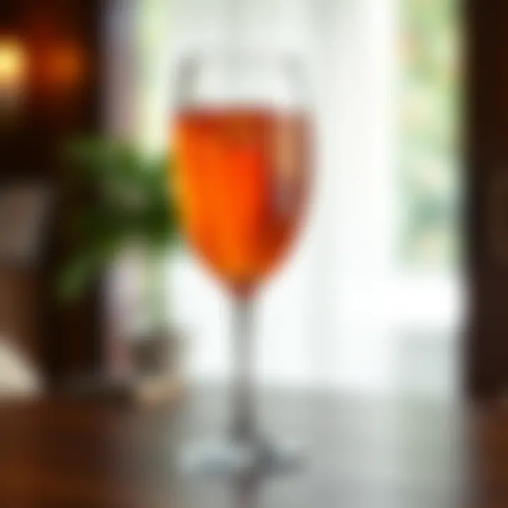 An extra large goblet glass filled with a vibrant beverage, highlighting its size and form