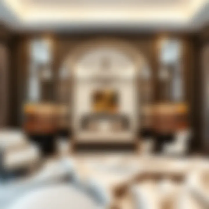 Floor Mirror Enhancing a Luxurious Bedroom Elegant oversized mirror styled in a luxurious bedroom