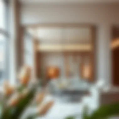 Oversized Floor Mirror in a Contemporary Setting A stunning oversized floor mirror reflecting a modern living room