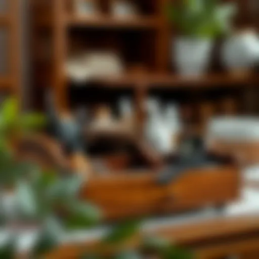 Elegant wooden cosmetic organizer showcasing intricate craftsmanship