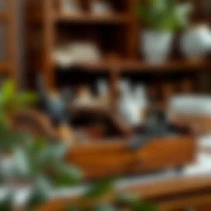 Elegant wooden cosmetic organizer showcasing intricate craftsmanship