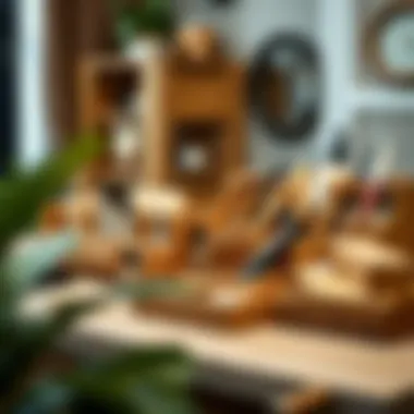 Variety of wooden cosmetic organizers displaying functional design