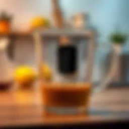 Innovative electronic measuring cup displaying precise measurements