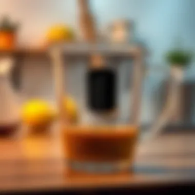 Innovative electronic measuring cup displaying precise measurements