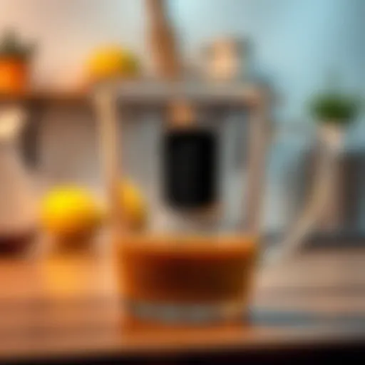 Innovative electronic measuring cup displaying precise measurements