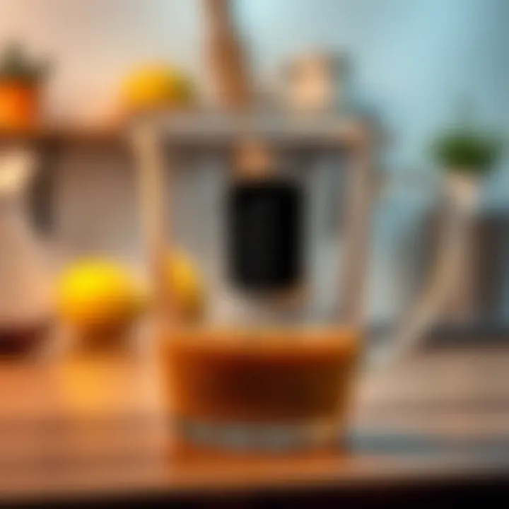 Innovative electronic measuring cup displaying precise measurements